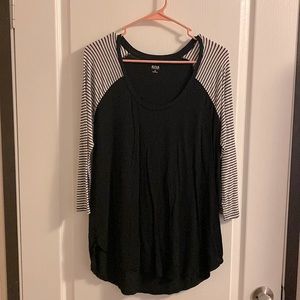 Black and White Striped Top